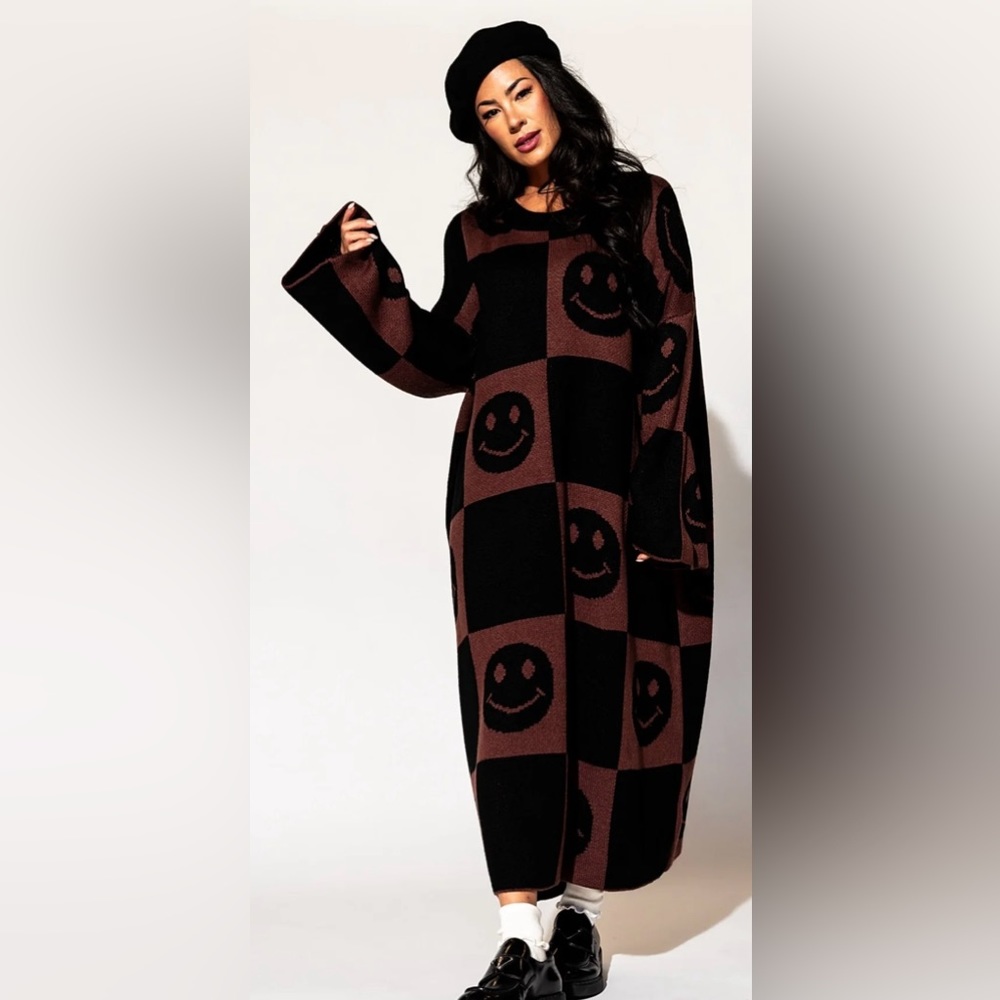 Dressed in Lala- Literally Limitless Oversized Knit Dress in Good Time Girl